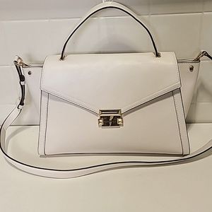 Michael Kors Cream Whitney Leather Satchel crossbody shoulder bag